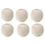 Set 6 ghem sfoara bumbac Micul Fermier, 100gr, culoare alb