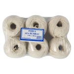 Set 6 ghem sfoara bumbac Micul Fermier, 100gr, culoare alb