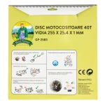 Disc motocositoare 40T Vidia 255 x 25.4 x 1mm
