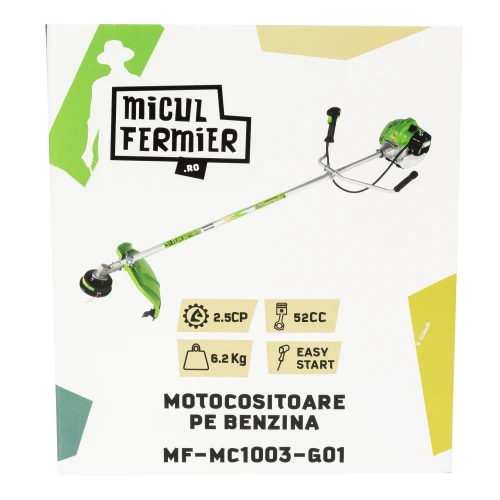 Motocositoare Micul Fermier 2.5CP, 52CC, motor benzina 2T, pornire rapida, 3 accesorii, tija 28mm
