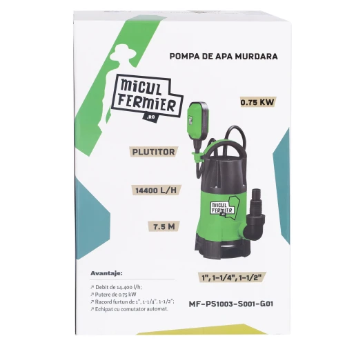 Pompa apa murdara cu plutitor, 750W, 14400l/h, 7.5m