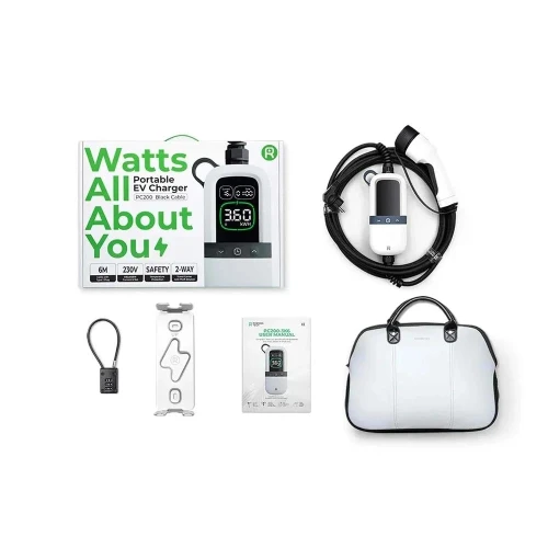 Incarcator portabil PC200 pentru masini electrice conector type 2 3,6kW 6-16A reglabil 230V 6m cablu de incarcare