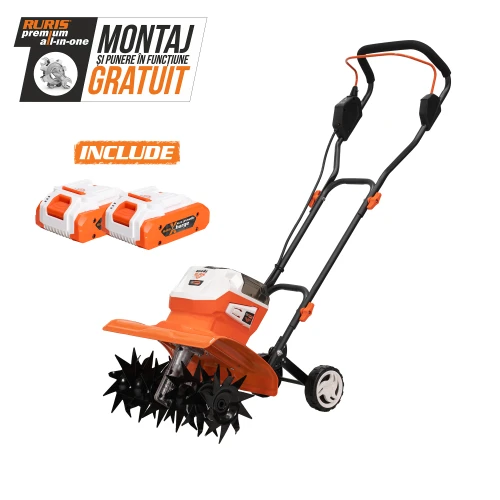 Motosapa pe acumulator RURIS 4044e, 2x20V, latime lucru 300mm, adancime lucru 200mm, include 2 acumulatori 2400e X-Charge