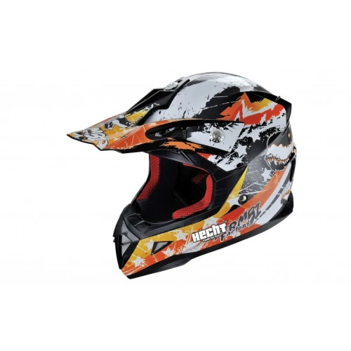 Casca moto ATV integrala HECHT 53915XS, design mozaic, material ABS, marime XS 53-54 cm, portocaliu