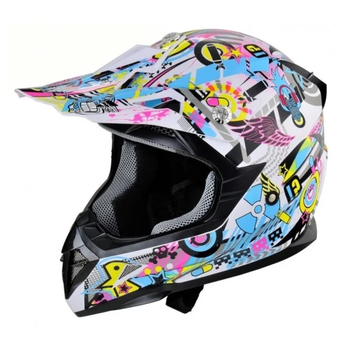 Casca moto integrala HECHT 51915M, design modern, graffiti, marimea M 57-58 cm