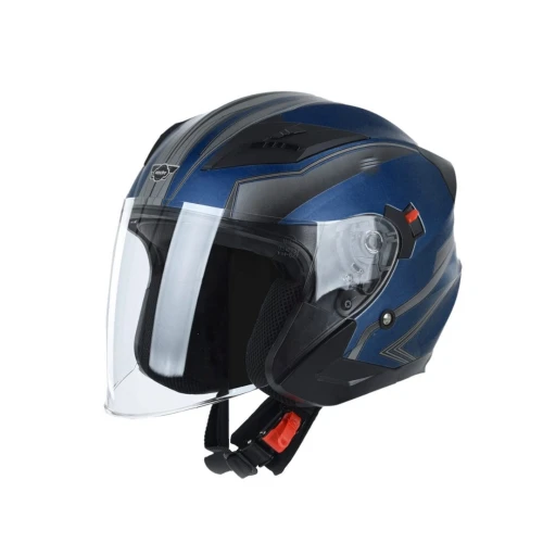 Casca moto scuter HECHT 53627S, design modern, bluemarin-negru, marimea S 55-56 cm