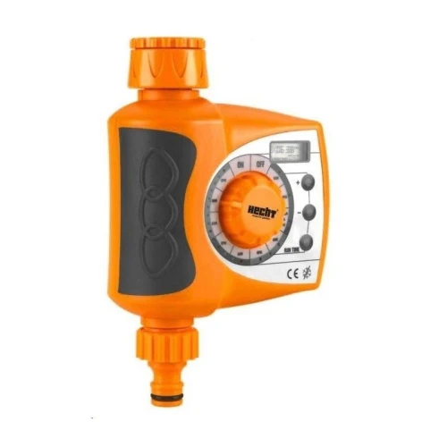 Cronometru electronic pentru irigatii HECHT 08907, cu reglaje, material plastic, culoare negru/portocaliu