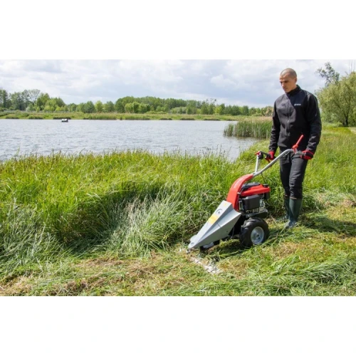 Motocositoare HECHT 587, motor 4 timpi, capcitate cilindrica 196 CC, putere 5 CP, latime 87 cm, carcasa de otel, inaltime ajustabila