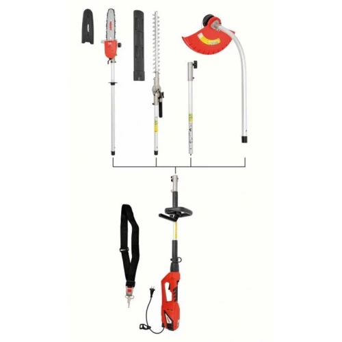 Unealta multifunctionala electrica HECHT 690 3 in 1, putere motor 900 W, trimmer gazon, trimmer gard viu, fierastrau