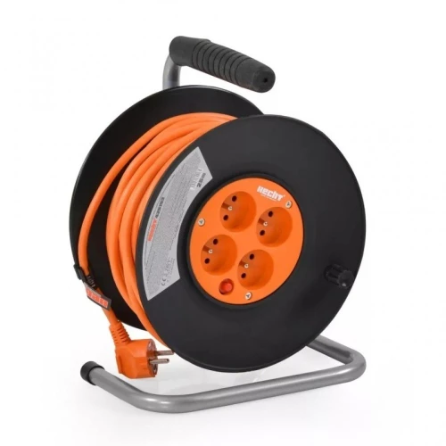Rola cu prelungitor de curent HECHT 420153, lungime 20 m, 4 prize, amperaj 16 A