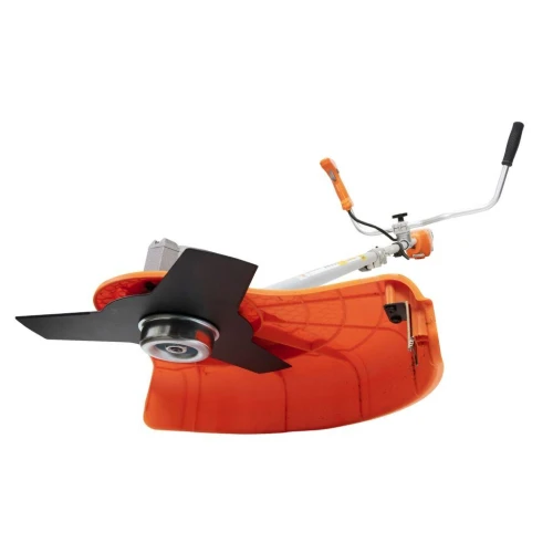 Motocoasa electrica pe acumulator RURIS RR 3845e, 200 Wh, diametru taiere cu fir 380 mm, cu cutit metalic 255 mm, fara acumulator, fara incarcator