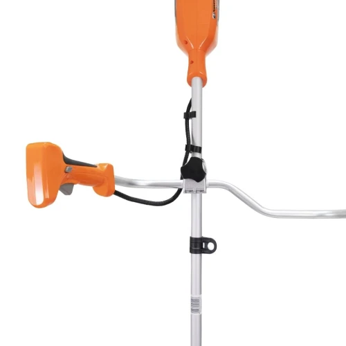 Motocoasa electrica pe acumulator RURIS RR 3845e, 200 Wh, diametru taiere cu fir 380 mm, cu cutit metalic 255 mm, fara acumulator, fara incarcator