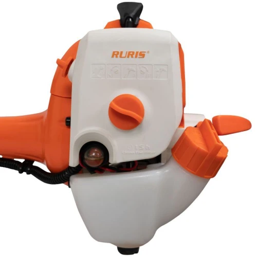 Motocoasa de umar RURIS RR 242 Bravo 242rr2022, motor Khumma 2 timpi, 24 CC, 1 CP, diametru taiere 255 mm, ham, autocut, cutit 2 dinti, cutit 3 dinti