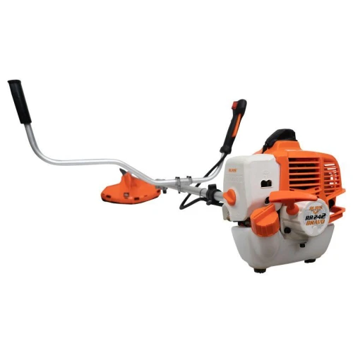 Motocoasa de umar RURIS RR 242 Bravo 242rr2022, motor Khumma 2 timpi, 24 CC, 1 CP, diametru taiere 255 mm, ham, autocut, cutit 2 dinti, cutit 3 dinti