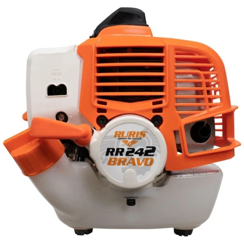 Motocoasa de umar RURIS RR 242 Bravo 242rr2022, motor Khumma 2 timpi, 24 CC, 1 CP, diametru taiere 255 mm, ham, autocut, cutit 2 dinti, cutit 3 dinti