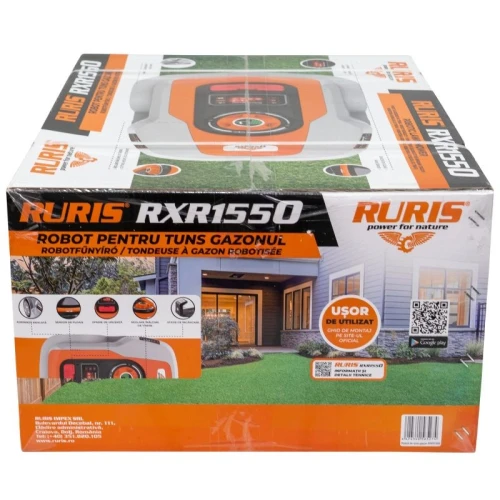 Robot de tuns gazon RURIS RXR 1550,, Bluetooth, Wifi, Senzori de ploaie, Senzori de impact