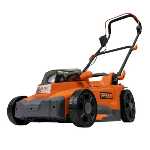Masina de tuns gazon pe acumulator RURIS DAC 3744e, latime taiere 370 mm, inaltime de lucru 25-75 mm, cu acumulator Li-Ion 2 x 20 V 4 Ah, incarcator