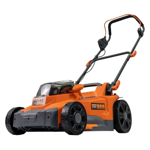 Masina de tuns gazon pe acumulator RURIS DAC 3744e, latime taiere 370 mm, inaltime de lucru 25-75 mm, cu acumulator Li-Ion 2 x 20 V 4 Ah, incarcator