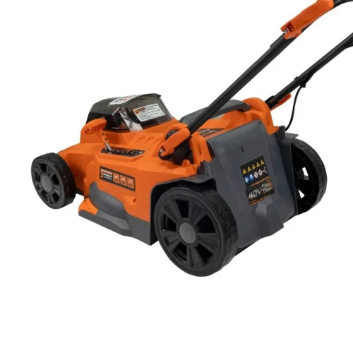 Masina de tuns gazon pe acumulator RURIS DAC 3744e, latime taiere 370 mm, inaltime de lucru 25-75 mm, cu acumulator Li-Ion 2 x 20 V 4 Ah, incarcator