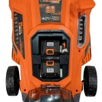 Masina de tuns gazon pe acumulator RURIS DAC 3744e, latime taiere 370 mm, inaltime de lucru 25-75 mm, cu acumulator Li-Ion 2 x 20 V 4 Ah, incarcator