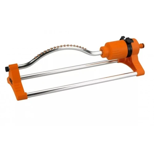 Aspersor oscilant HECHT 08702, 17 gauri, presiune 3 bar, acoperire 12.4 mp, material metal, culoare argintiu