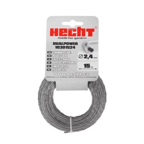 Fir pentru trimmer HECHT 10301524, profil rotund, diametru 2.4 mm, lungime 15 m, cu insertie metalica