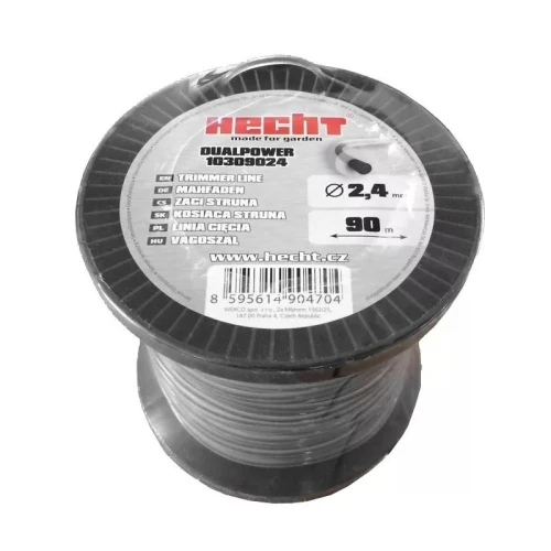 Fir pentru trimmer HECHT 10309024, profil rotund, diametru 2.4 mm, lungime 90 m, cu insertie metalica