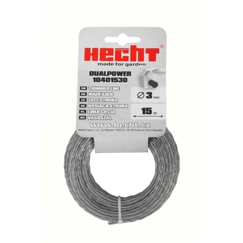 Fir pentru trimmer HECHT 10401530, profil rasucit, diametru 3 mm, lungime 15 m, cu insertie metalica