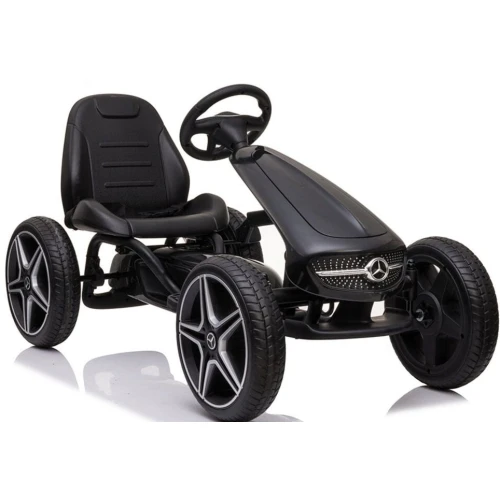 Kart cu pedale pentru copii HECHT Mercedes Benz, varsta copii 3-7 ani, 108.5 x 61 x 62 cm, roti 30 cm, greutate maxima suportata 25 kg, negru