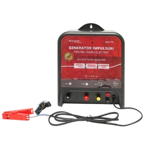 Aparat generator impulsuri DC 12V, 4 Joule, 70km pentru gard electric Breckner Germany