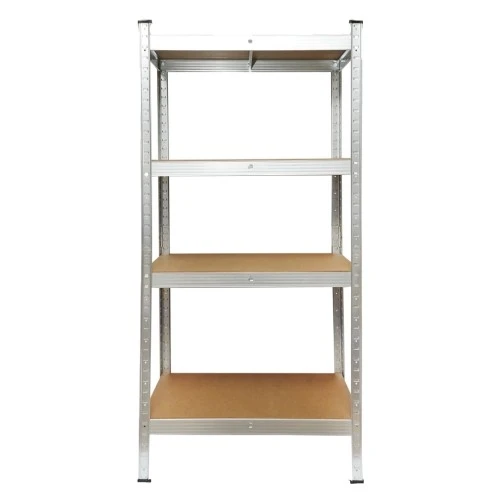 Raft metalic cu 4 polite MDF, 144x60x30cm, 50kg/polita, montaj fara suruburi Breckner Germany