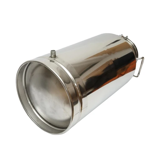 Bidon de inox pentru lapte cu capac 50L cu robinet aparat de muls vaci Breckner Germany