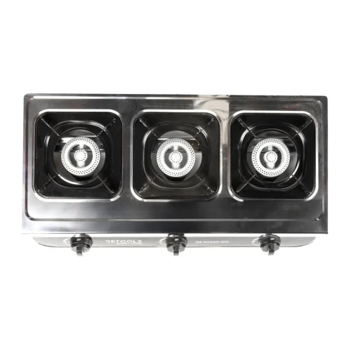 Mini aragaz portabil, Detoolz, 8.4kW, 3 ochiuri, Piezo