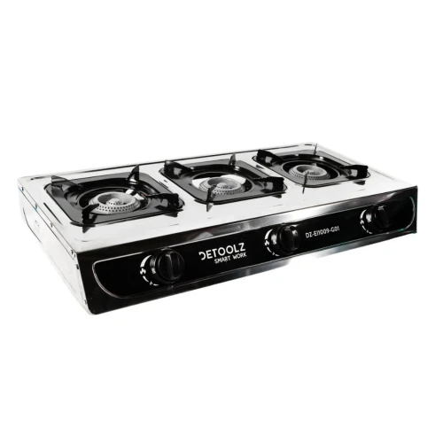 Mini aragaz portabil, Detoolz, 8.4kW, 3 ochiuri, Piezo