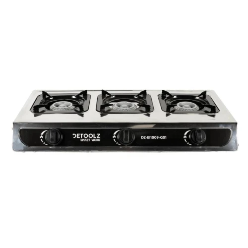 Mini aragaz portabil, Detoolz, 8.4kW, 3 ochiuri, Piezo