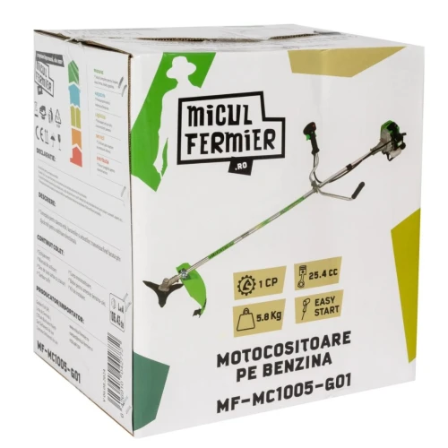 Motocositoare Micul Fermier 1CP, 25.4CC, motor benzina 2T, pornire rapida, 3 accesorii, tija 26mm