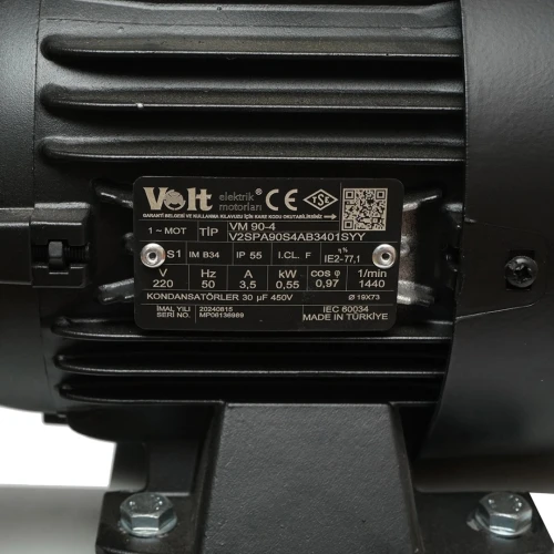 Pompa vacuum uscata cu motor 550W, 200L/min 1440rpm si rezervor pentru aparat de muls vaci Breckner Germany