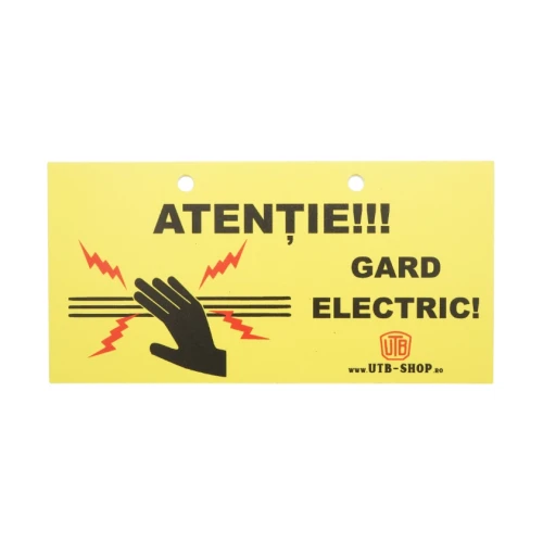 Placuta avertizare pentru gard electric 100x200mm