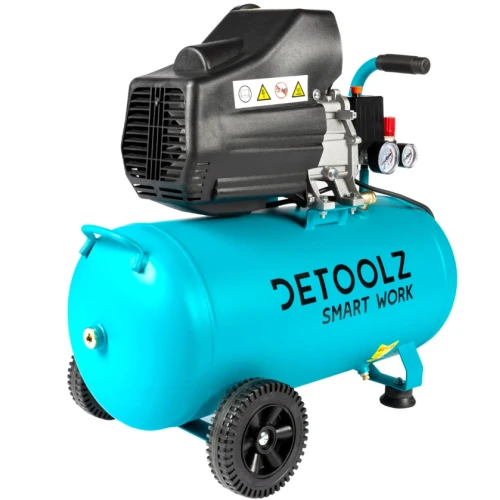 Compresor Detoolz 50L cu ulei, 1680 W, debit 206L/min, 8 bar, 2 prize de aer