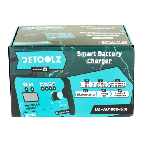 Redresor auto Detoolz, 360W 12V-24V, 15A-20A 10-400Ah CM