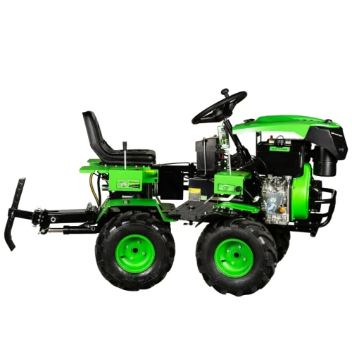 Mini tractor Micul Fermier, 17cp 530cc, motor pe motorina 4T, 4X4, 4 viteze, pornire electrica, 2 cutii de viteze, sistem hidraulic