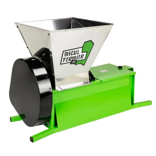Zdrobitor struguri electric Micul Fermier 0.55kW, cuva 30L, capacitate maxima de productie 1000 Kg/h, cu desciorchinator