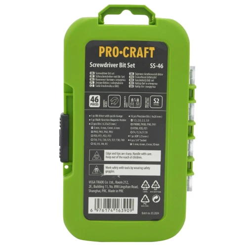 Set de biți PROCRAFT (46 piese) SS-46