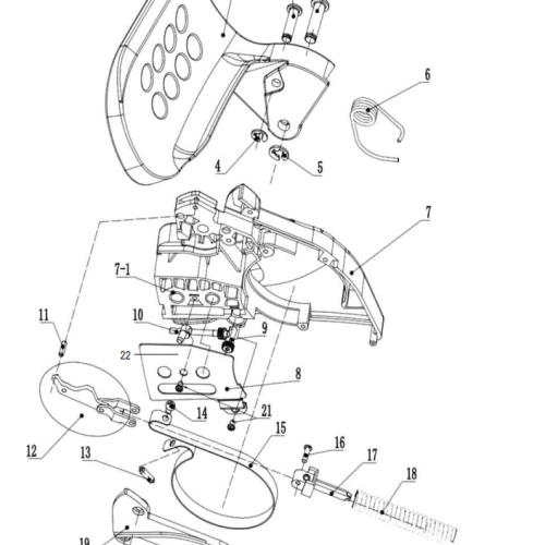 Ansamblu capac frana drujba RURIS PS455-e, pentru motofierastraul Ruris 455