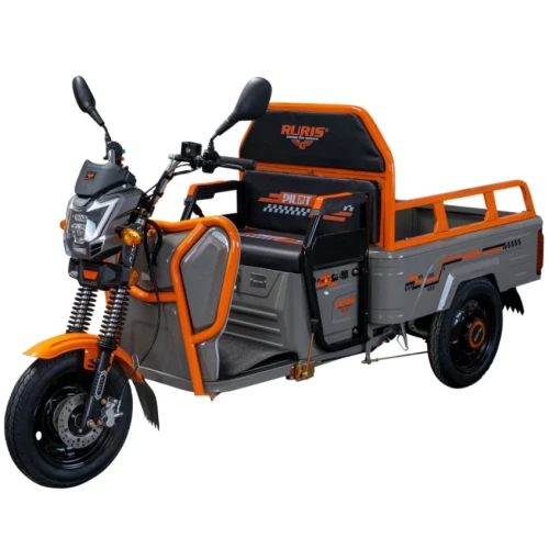 Triciclu Electric Cargo RURIS Pilot 3110G – Motor Electric 2000W, Baterie 72V 32Ah, Autonomie 80 km, Sarcina 300 kg, Viteza Max. 25 km/h, gri