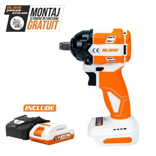 Masina de insurubat cu impact pe acumulator RURIS RMX 3500 power alfa up (contine acumulator+incarcator)