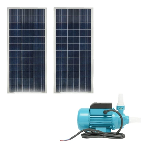 Pompa apa submersibila 12V, 180W, 1.5m3/h cu panou solar fotovoltaic 2x100W Breckner Germany