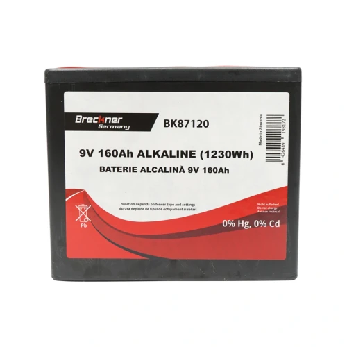 Baterie uscata alcalina 9V, 160Ah pentru gard electric Breckner Germany