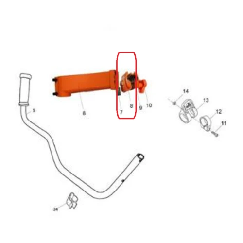 Brida superioara RURIS PS409s-1-48, pentru motocositoarea Ruris 409s