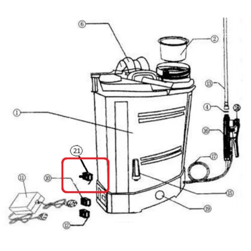 Potentiometru RURIS PSRS1800-21, pentru pulverizatorul Ruris RS1800